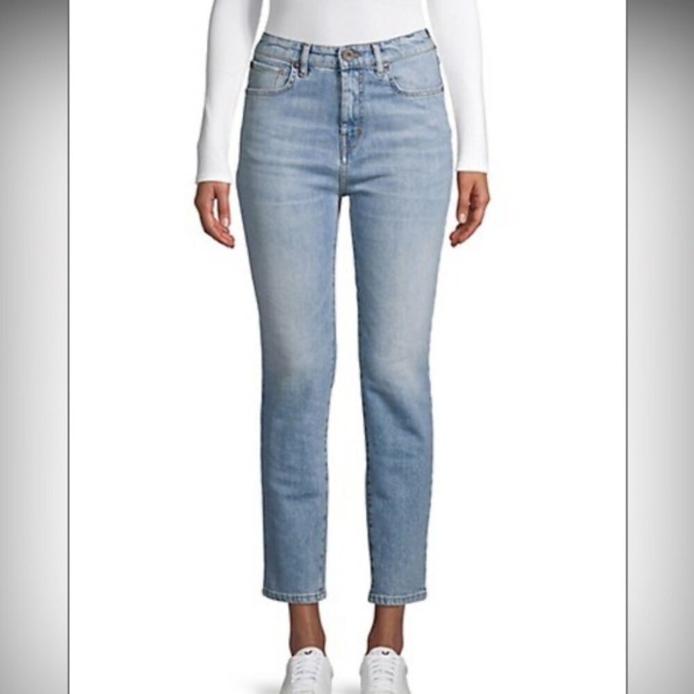 MaxMara Weekend high rise light wash cropped cigarette jean size 12